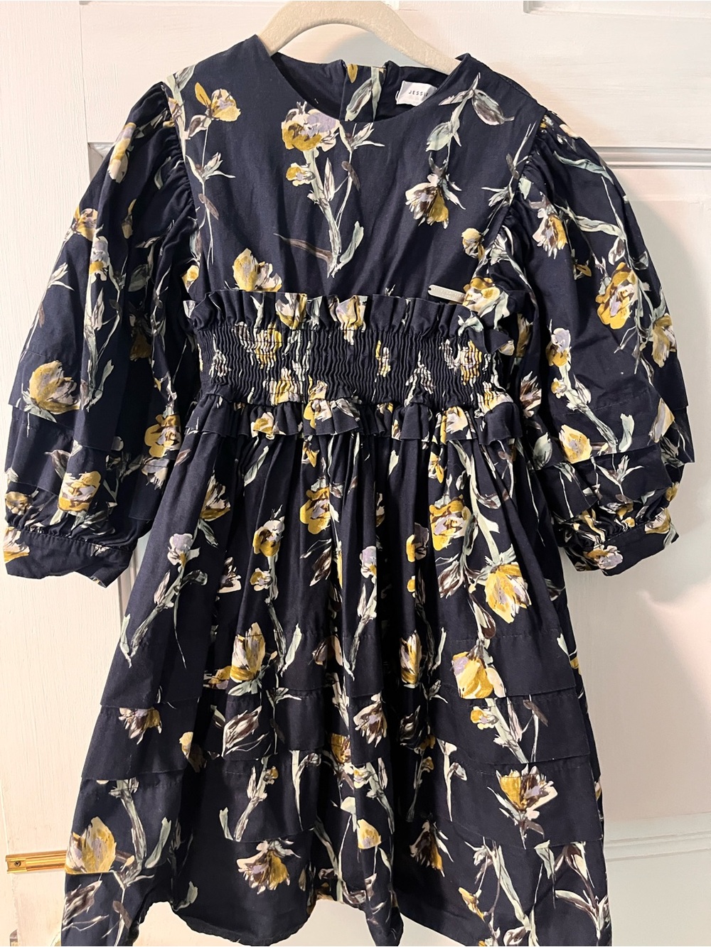 *Clearance* Jessie&James of London Girls' Navy Smocked Waist Dress size 4 - Picture 3 of 5
